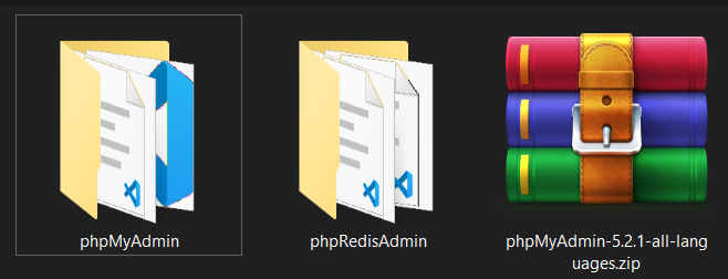 File đã được giải nén và đổi tên thành phpMyAdmin