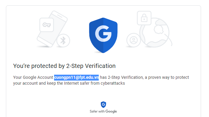 Tài khoản Google đã được xác thực 2 bước