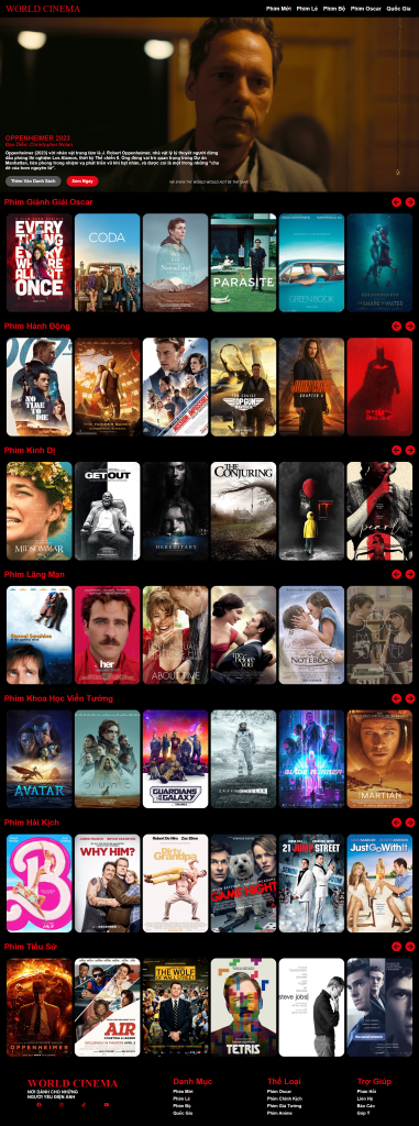 World Cinema - Trên giao diện Desktop